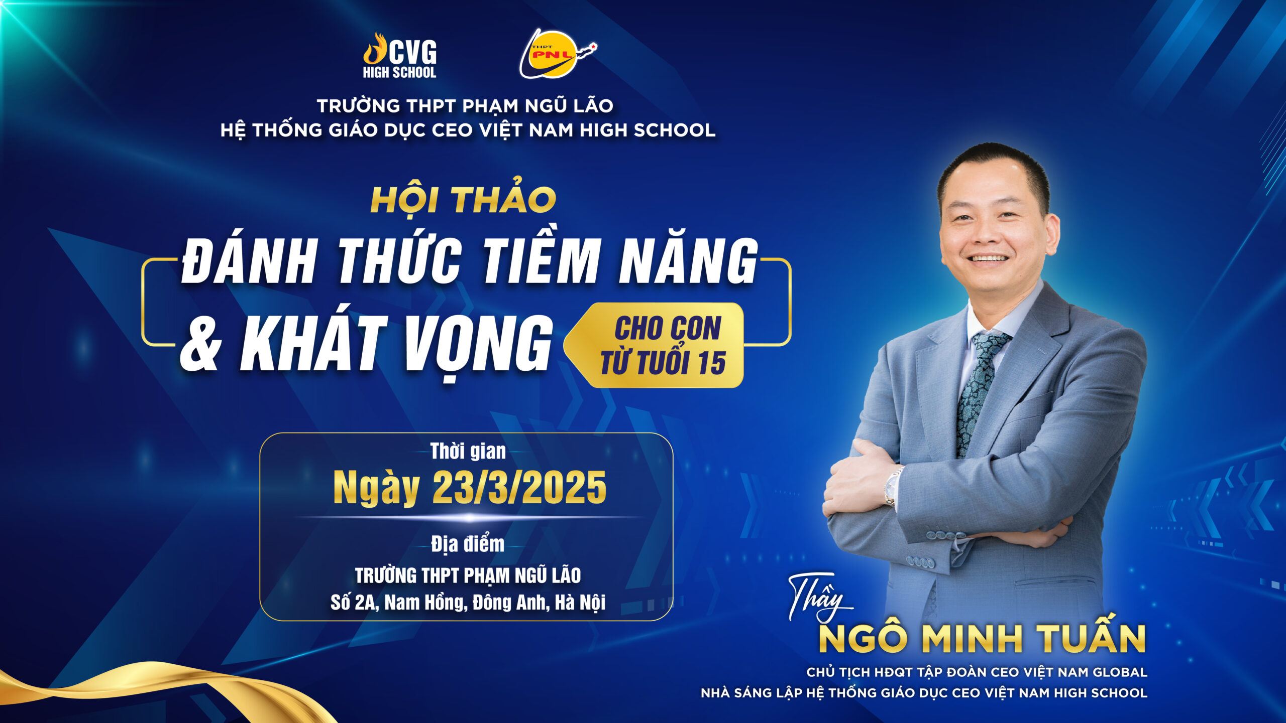 SẮP DIỄN RA | HỘI THẢO “ĐÁNH THỨC TIỀM NĂNG VÀ KHÁT VỌNG CHO CON NGAY TỪ TUỔI 15”